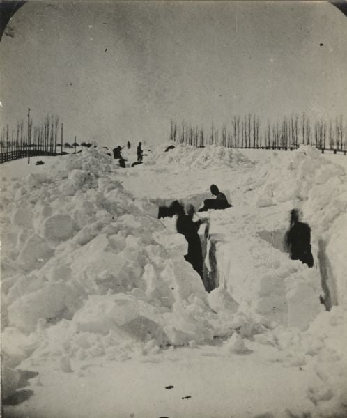 Buried railroad tracks